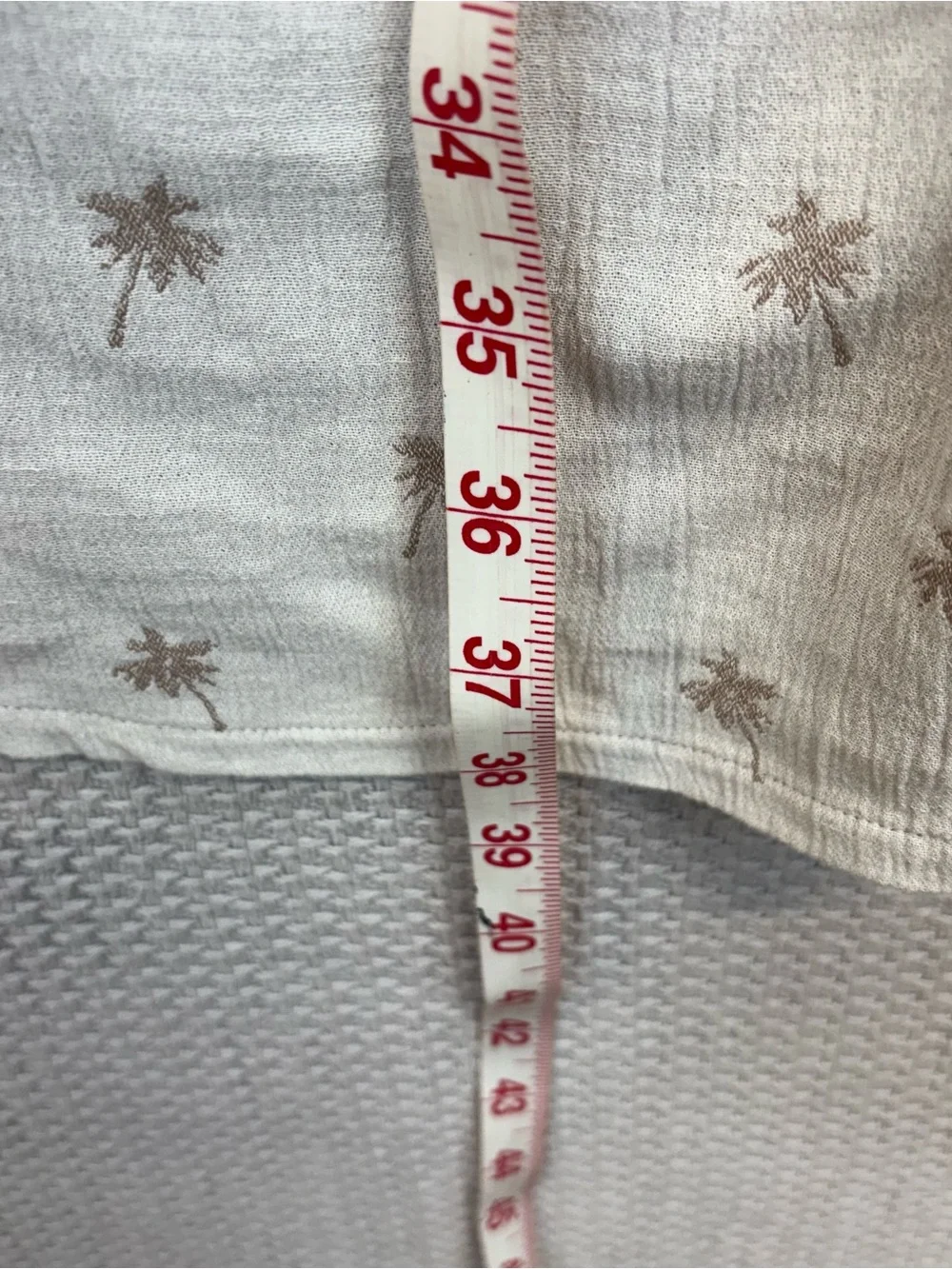 Faherty Tie Strap Organic Linen Cotton Tan Shift Midi Dress Sz Med Palm Trees